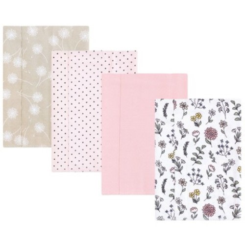Hudson Baby Infant Girl Cotton Flannel Burp Cloths, Dandelion Wish, One Size