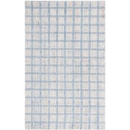 Ebony EBN119 Handmade Tufted Area Rug - Blue/Ivory - 6' X 9' - Safavieh