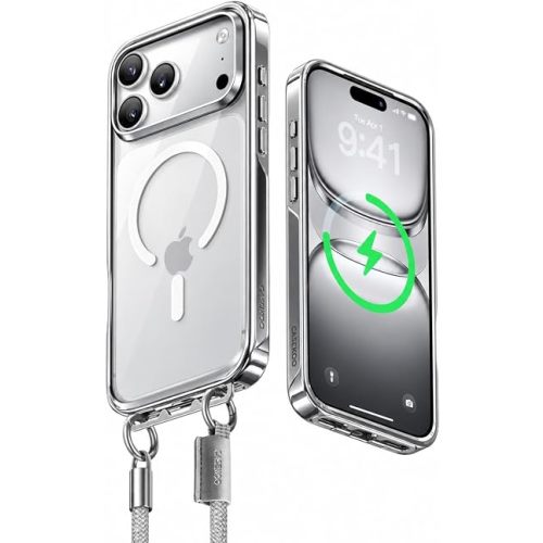 CASEKOO Linkoo Clear Magnetic Case for iPhone 18 Pro & 17 Pro, Silver