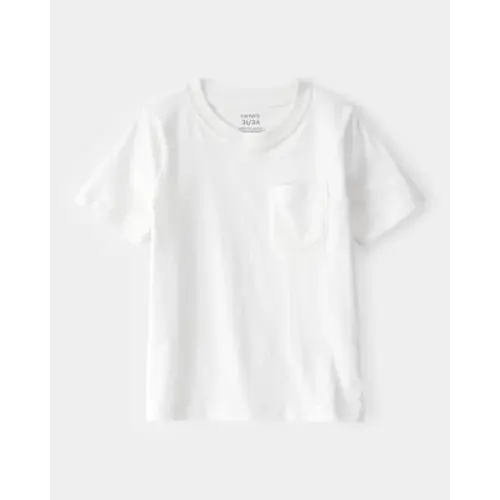 Toddler Solid Short-Sleeve Pocket Tee - White | Carter's