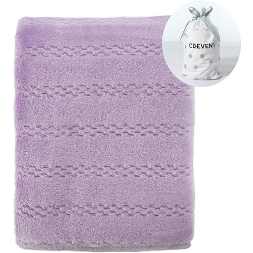 CREVENT 30''X40'' Cozy Fluffy Warm Fleece Baby Crib Blanket for Unisex Infant Toddler Crib Cot Stroller (Lavender)