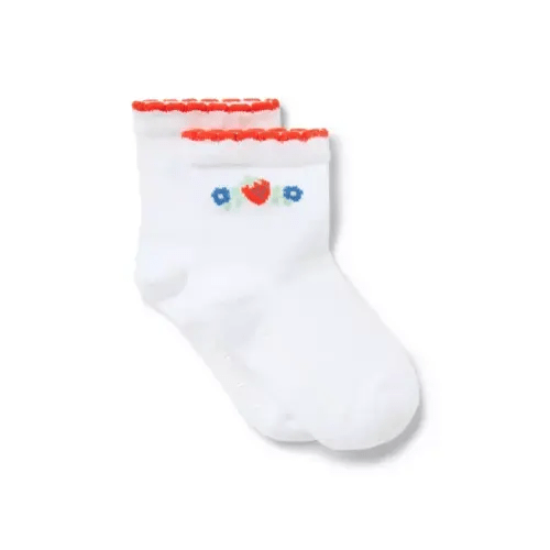 Baby White Baby Strawberry Sock by Janie and Jack