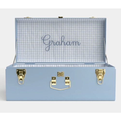 Petite Trunk - Light Blue - Picnic in Blue / Embroidery