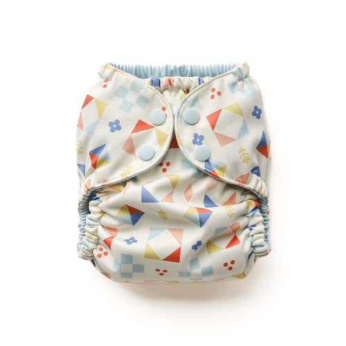 Esembly Cloth Diaper Cover, Quilted, Size 2 (18-35lbs) | Reusable, Waterproof, Breathable and Adjustable Outer Layer Over Absorbent Inner, Blowout Protection and Reusbale Swim Diaper