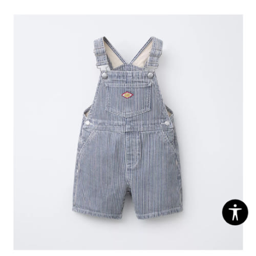 STRIPED TWILL OVERALL SHORTS - Blue / White | ZARA United States