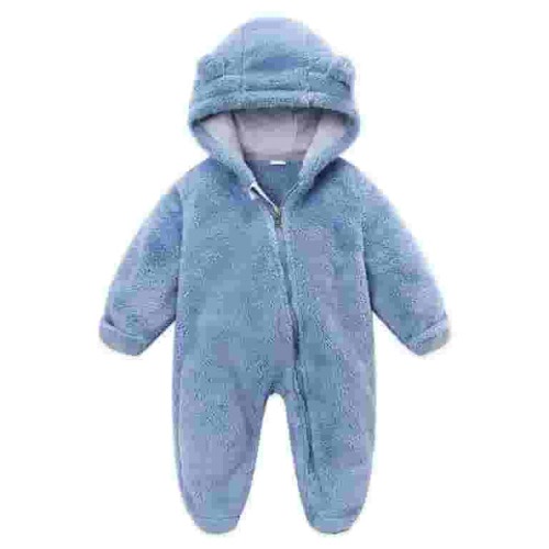 purcolt Baby Days savings!Newborn Baby Girls Boys Cute Bear Fleece Footie Bunting Snowsuit Toddler Infant Hooded Plush Footed Jumpsuit Romper Winter Fall Warm Coat Outfits On Clearance