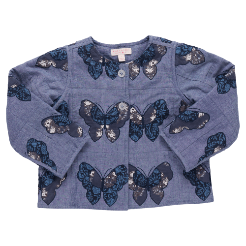 Girls Reversible Quilted Jacket - Quilted Butterfly