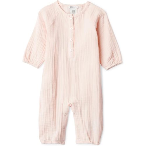 Amazon Essentials Unisex Babies x Sofia Grainge Baby Unisex Cotton Gauze Overall, Light Pink, 0-3 Months