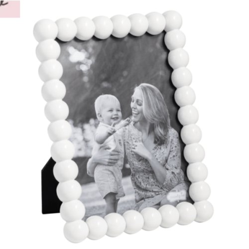 Large Lacquered Frame | Perfect 5" x 7" Frame with Easel Stand | Mud Pie