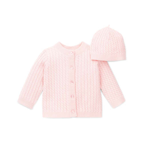 Pink Cable Sweater and Hat