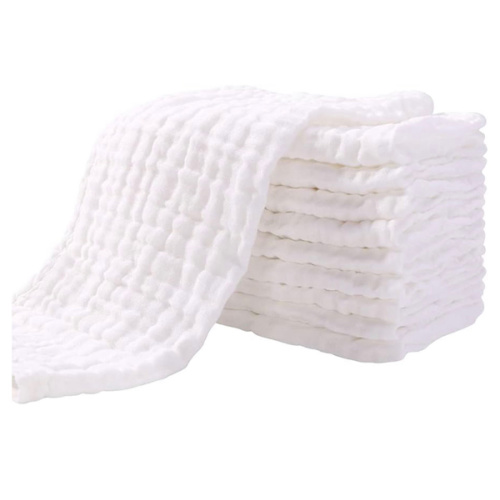 Yoofoss Muslin Burp Cloths for Baby 10 Pack 100% Organic Cotton Baby Washcloths for Boys Girls Large 20''X10'' Super Soft and Absorbent White