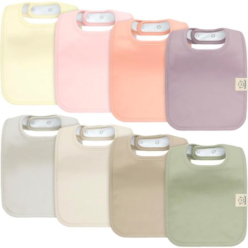 KeaBabies 8-Pack Organic Baby Bibs for Boys, Girls - Super Absorbent Cotton Drool Bibs for Baby Girl & Boy, Teething Toddler, Drooling Newborn, Ultra Soft & Machine Washable (Embrace)