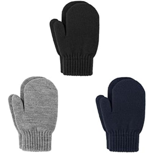 Durio Knit Toddler Mittens - Thick, Soft, Warm Crochet Winter Baby Infant Mittens and Gloves