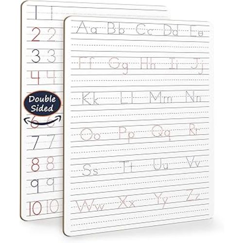 Scribbledo Dry Erase Handwriting Practice for Kids 9 x 12 inch Alphabet Tracing Board Whiteboard Letter Tracing for Kids Ages 3-5 Write and Wipe Alphabet Practice Cards Letters Writing Board