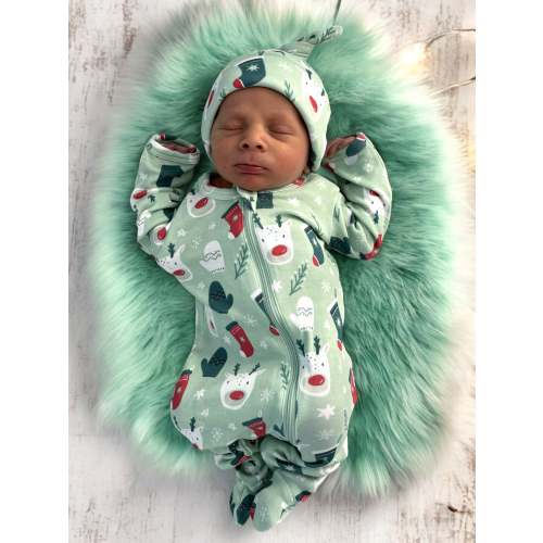 Reindeer / Organic Zip Footie – SpearmintLOVE