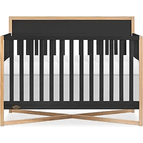 Dream On Me Owen 5-in-1 Convertible Full-Size Baby Crib in Matte Black, GreenGuard Gold & JPMA, Converts to Toddler, Day, & Full-Size Bed, Non-Toxic Paint, Safe Sleep Environment