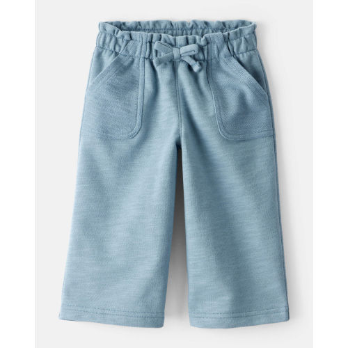 Baby Girl 100% Cotton Wide-Leg Pants - Blue - Carter's | Carter's