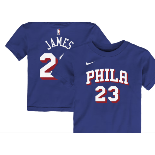 LeBron James Philadelphia 76ers Nike Toddler Icon Name & Number T-Shirt - Royal