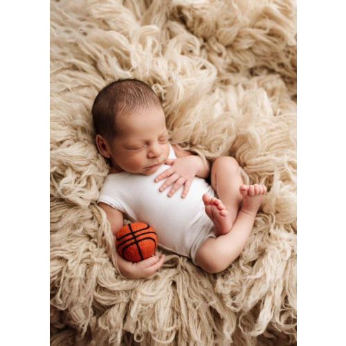 RTS! Felted basketball toy | Newborn photography props Felted stuffy toys Wool sport props Sport Baby Basketball