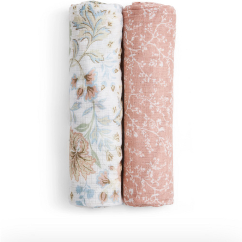 aden + anais victorian flowers essentials silky soft swaddles 2 pack