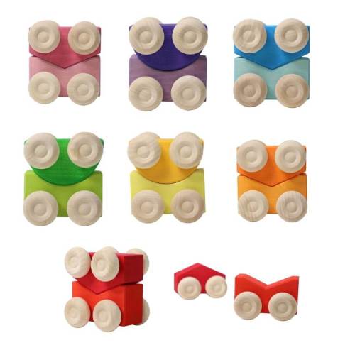 Wooden Stacking Cars