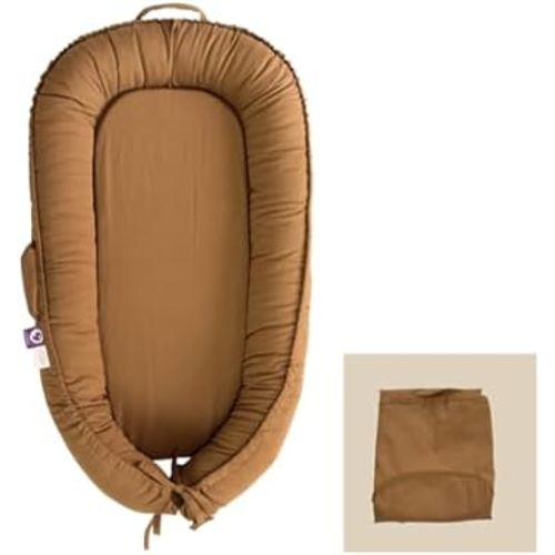 Infant Lounger Cover, 100% Organic Cotton, Newborn Essentials, Baby Gifts | Cover Only (GoldenBrown)