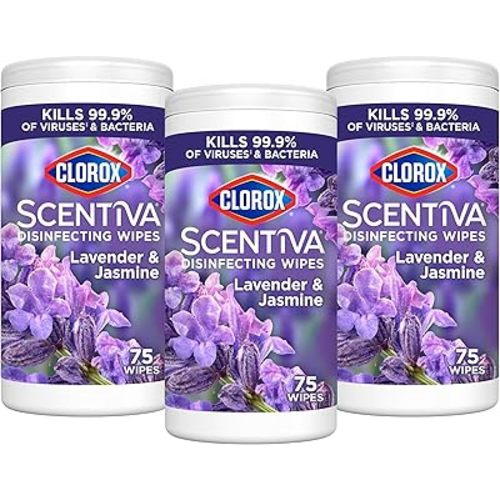 Clorox Scentiva Disinfecting Wipes, Lavender and Jasmine (Pack of 3)