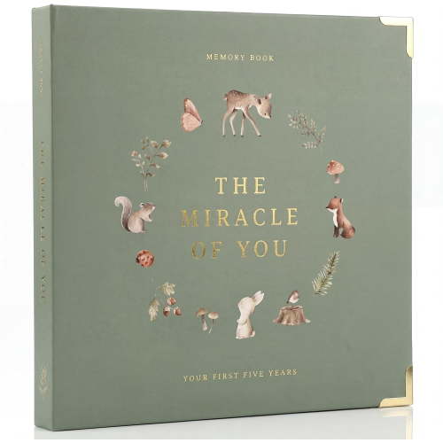 Keepsake Baby Memory Book for Boys and Girls – Timeless First 5 Year Baby Book – Neutral Journal Scrapbook or Photo Album - Record a Milestone for Every Event from Birth to Age 5