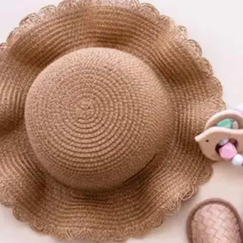 Colored organics Baby Straw Sun Hat