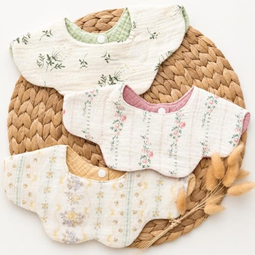 Muslin Cotton Flower Baby Bibs