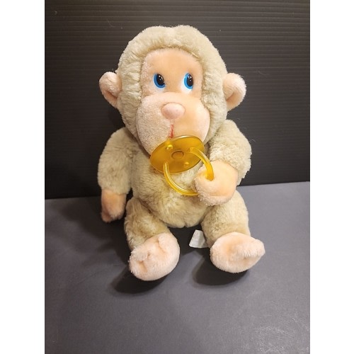 Vintage Russ Berrie Baby Chee Chee Monkey Plush with Pacifier 11"