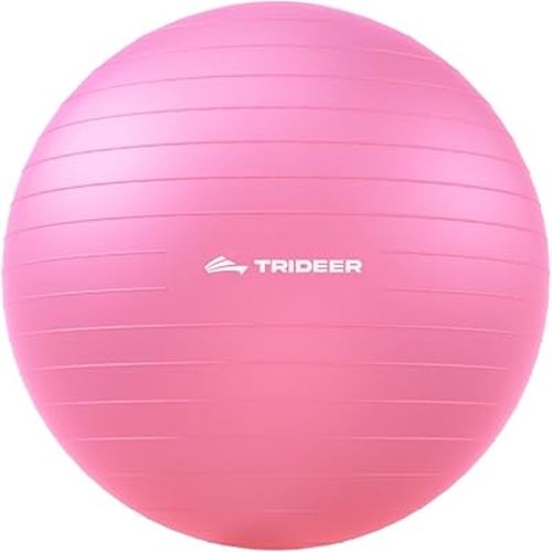 Trideer Exercise Ball for Yoga, Pilates & Fitness – Stability Ball Equipment for Home Gym & Office Chair, Core & Balance Training Accessories, Physical Therapy Equipment, Quick Pump Included, 5 Sizes