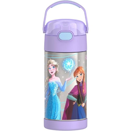 THERMOS FUNTAINER Water Bottle with Straw - 12 Ounce - Kids Stainless Steel Vacuum Insulated Water Bottle with Lid, Frozen 2