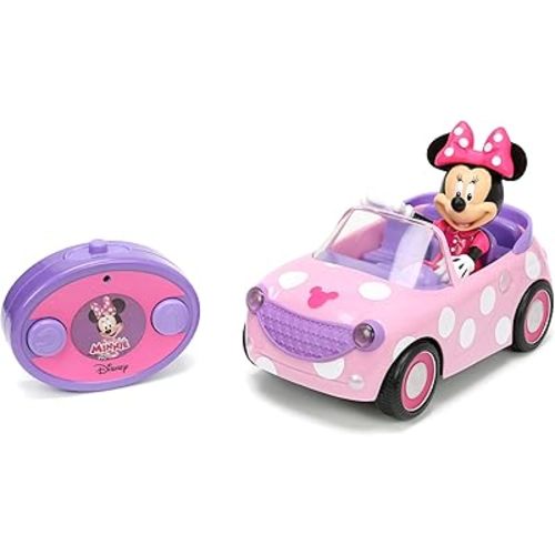 Disney Junior Minnie Mouse Roadster RC Car with Polka Dots, 27 MHz, Pink with White Polka Dots, Standard (97161)