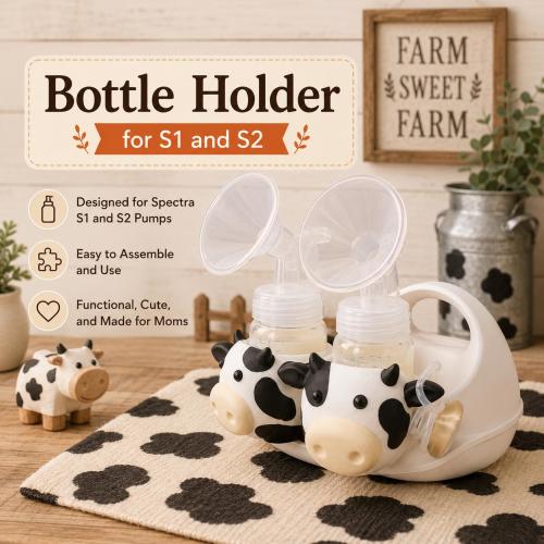 Spectra Breast Pump Bottle Holder Attachment - Premium Special Edition - Perfect Fit for S1 and S2 Models - Must Have for Moms