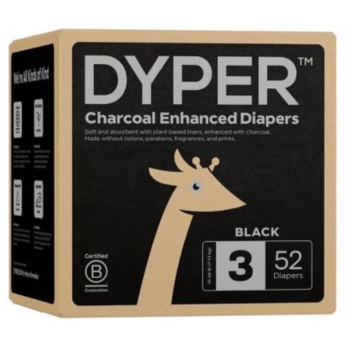 Dyper Charcoal Enhanced Diapers - Size 3 - 52ct