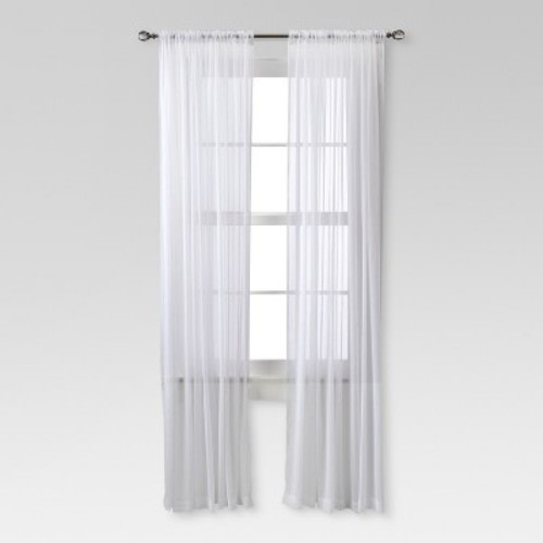 52"x84" Sheer Chiffon Curtain Panel White - Threshold™