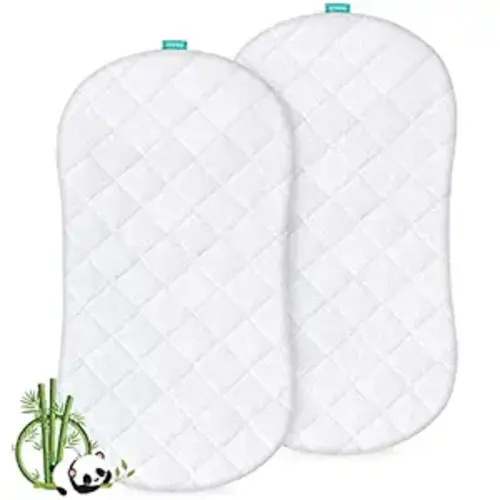 Bassinet Mattress Protector, Universal Fit for Halo Bassinest Swivel | Fit Hourglass/Oval Bassinet Mattress, Ultra Soft Waterproof and Breathable, 2 Pack