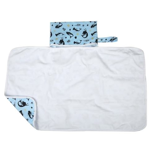 Baby Diaper Changing Mat Pad Portable Foldable Washable Compact Travel Nappy Waterproof Play Mat 30inx18.5in (Sea Mermaid)