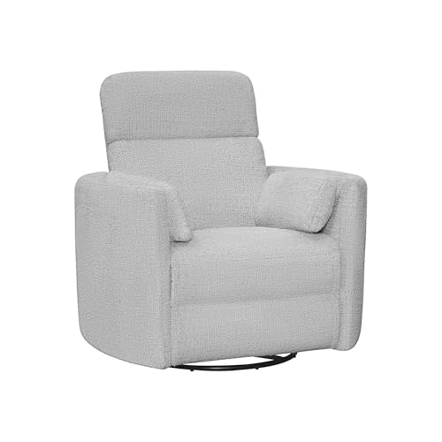Radius Manual Recliner Swivel Accent Chair in Angora Linen
