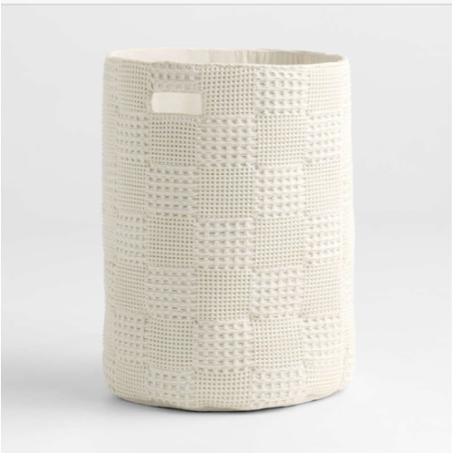 Nella Cream Organic Cotton Waffle Weave Kids Hamper with Handles