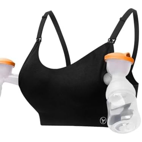 HOFISH Pumping Bra Hands Free Support Nursing & Pumping Bra in One Ultra-Soft Breast Pump Bra All Day Wear