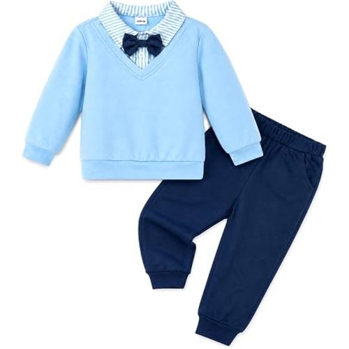 Toddler Baby Boy Clothes 2 Piece Outfit Sweatshirt Pants Set 18M-6Y