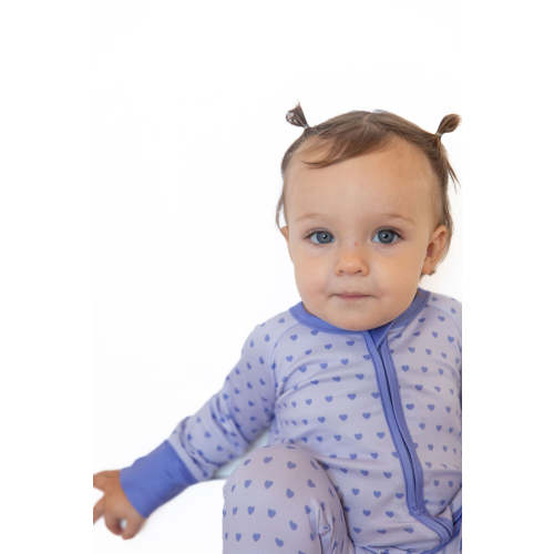 PURPLE MINI HEARTS | ZIPPER ONE PIECE