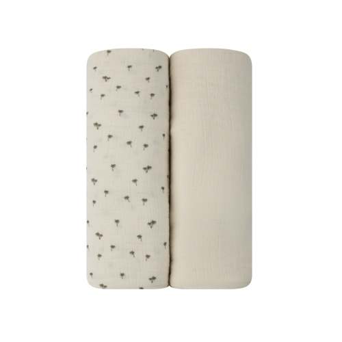 Baby Swaddle Blanket 2-Pack | French Terry | Printed Palm Trees | Ely's & Co – Ely's & Co.