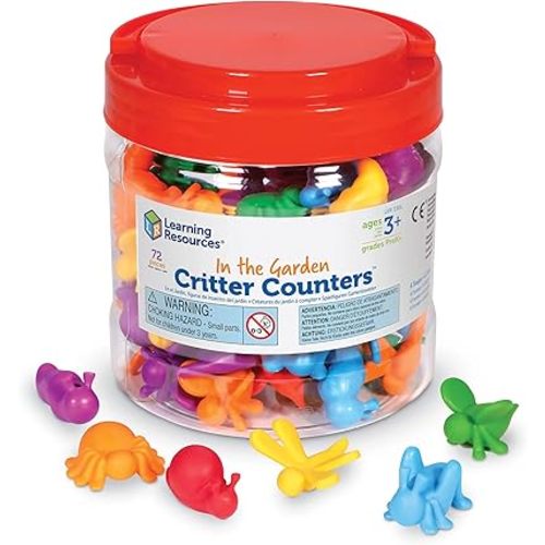Learning Resources in The Garden Critter Counters - 72 Pieces, Ages 3+ Toddler Learning Toys, Math Games for Kids, Math Manipulatives