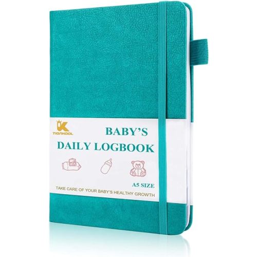 Baby's Daily Care Planner - A5 Newborn Baby Log Book for Tracking Daily Routine, 152 Easy-to-Use Pages to Monitor Nursing, Sleep, Feeding, Diapers, Pumping, and More - Green