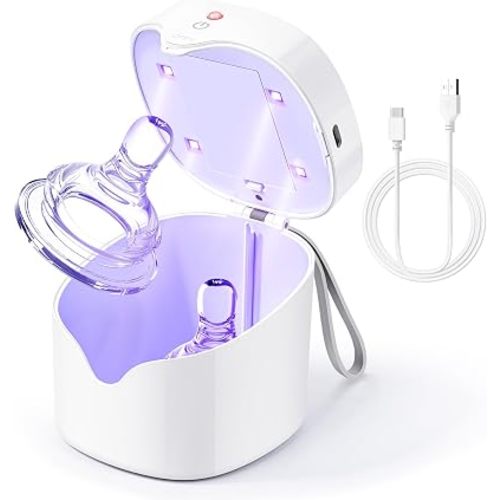Portable U-V Pacifier Cleaner Case 99.99% Cleaned in 59 Seconds (White)
