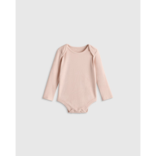 Softest Rib Long Sleeve Bodysuit in Grey Stripe