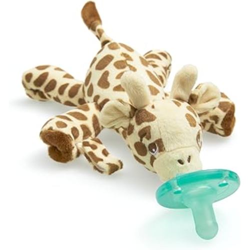 Philips AVENT Soothie Snuggle Pacifier Holder with Detachable Pacifier, 0m+, Giraffe, SCF347/01-1 Count (Pack of 1)